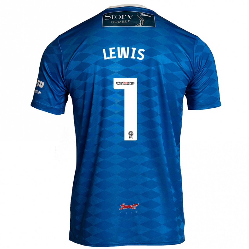 Kids Football Harry Lewis #1 Blue Home Jersey 2024/25 T-Shirt Canada