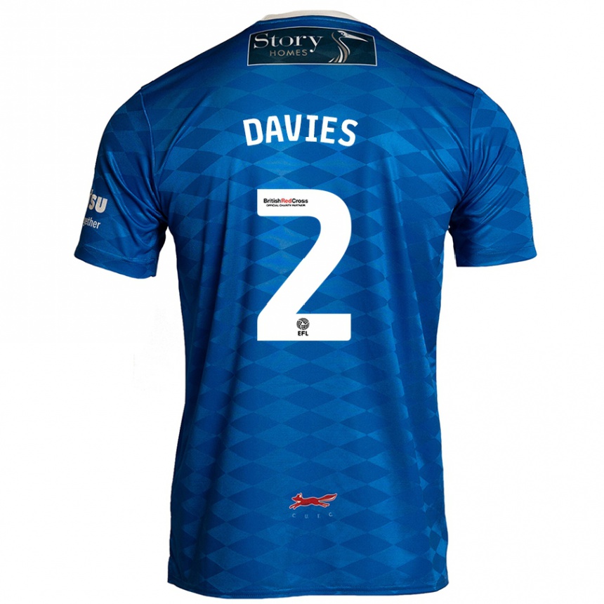 Kids Football Archie Davies #2 Blue Home Jersey 2024/25 T-Shirt Canada