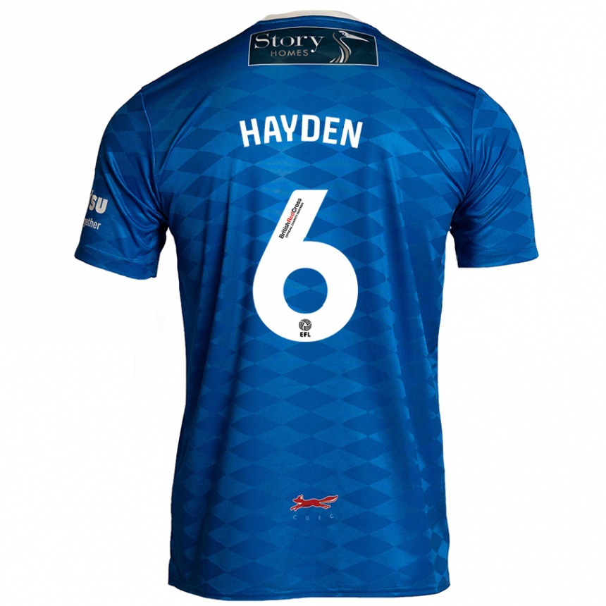 Kids Football Aaron Hayden #6 Blue Home Jersey 2024/25 T-Shirt Canada