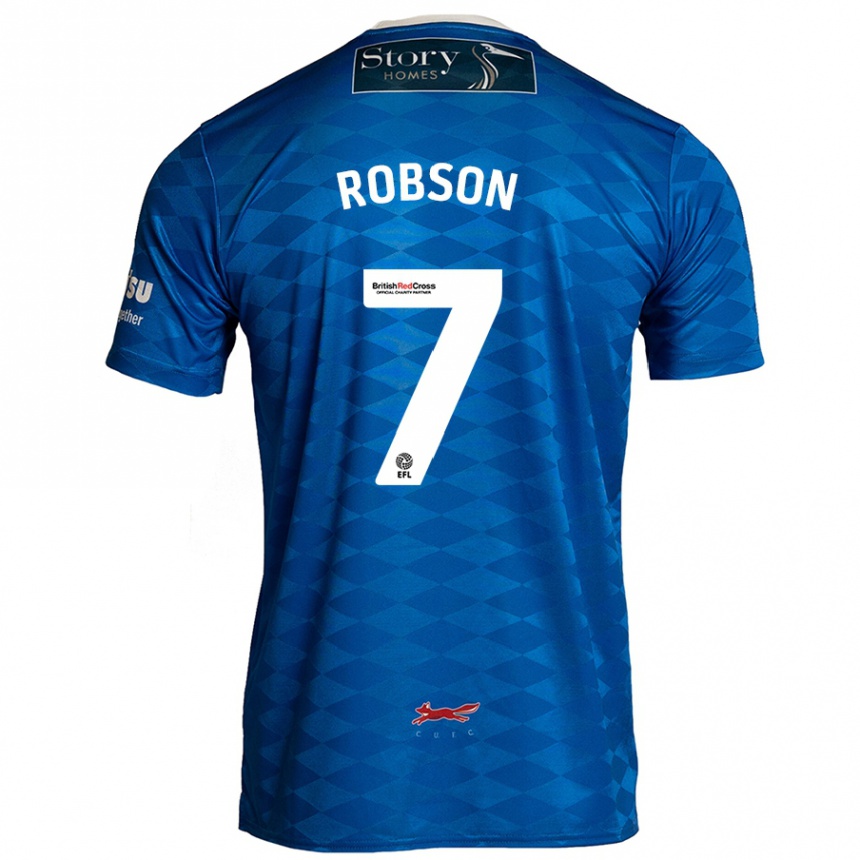 Kids Football Ethan Robson #7 Blue Home Jersey 2024/25 T-Shirt Canada