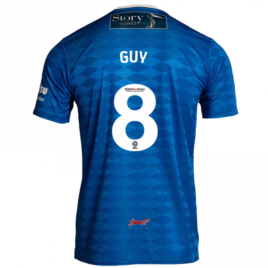 Kids Football Callum Guy #8 Blue Home Jersey 2024/25 T-Shirt Canada