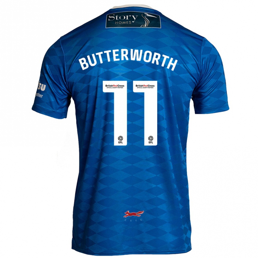 Kids Football Daniel Butterworth #11 Blue Home Jersey 2024/25 T-Shirt Canada