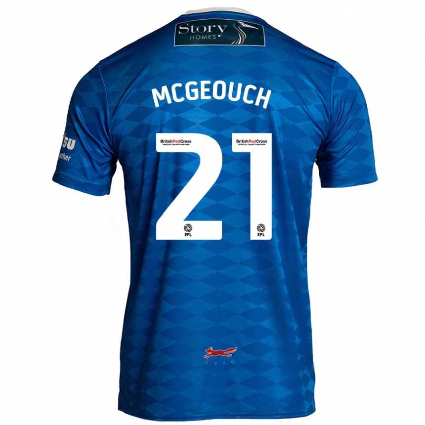 Kids Football Dylan Mcgeouch #21 Blue Home Jersey 2024/25 T-Shirt Canada