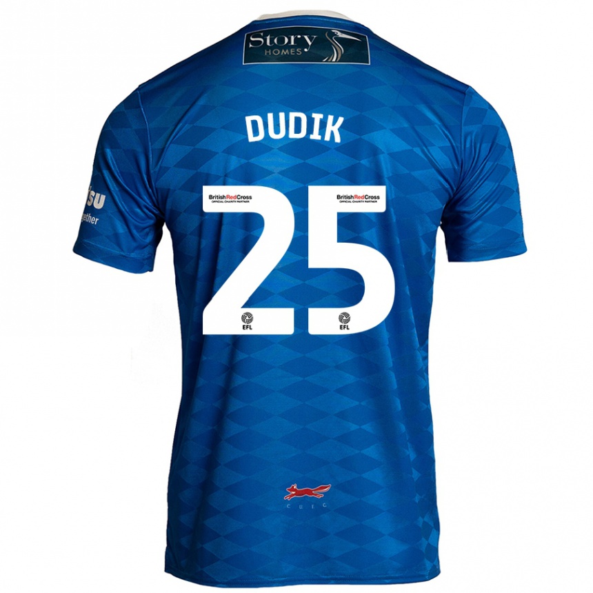 Kids Football Anton Dudik #25 Blue Home Jersey 2024/25 T-Shirt Canada