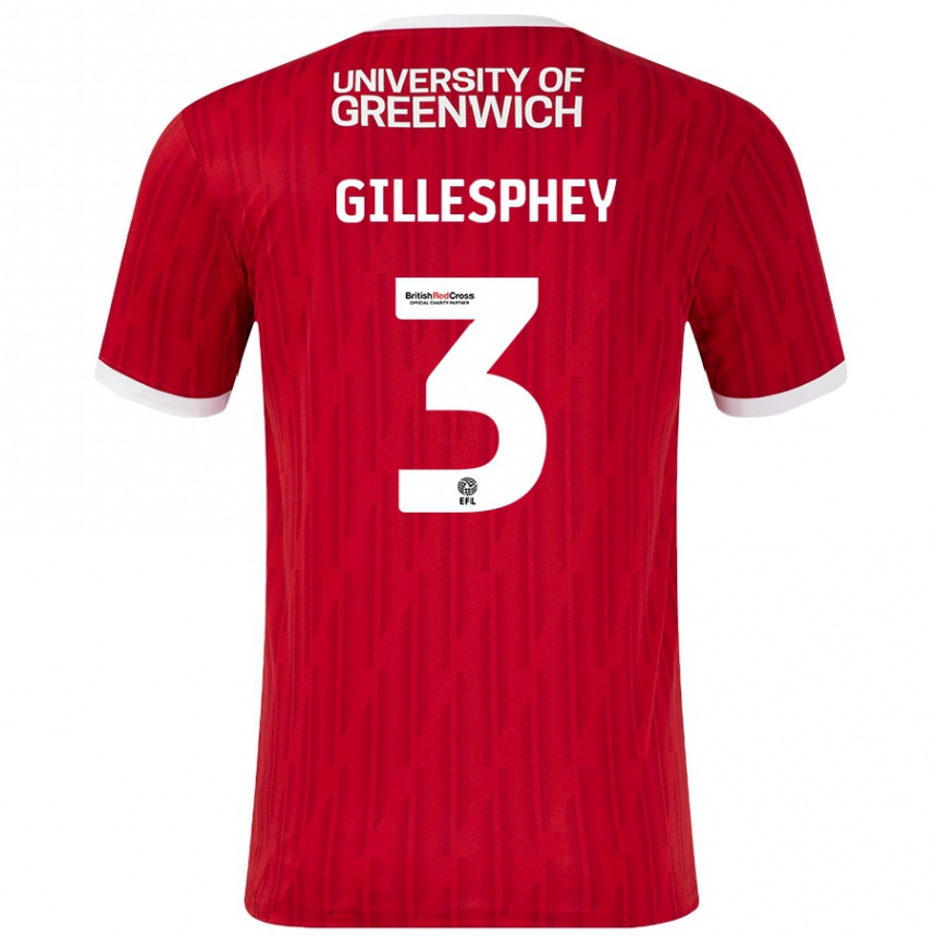 Enfant Football Maillot Macaulay Gillesphey #3 Rouge Blanc Tenues Domicile 2024/25 Canada