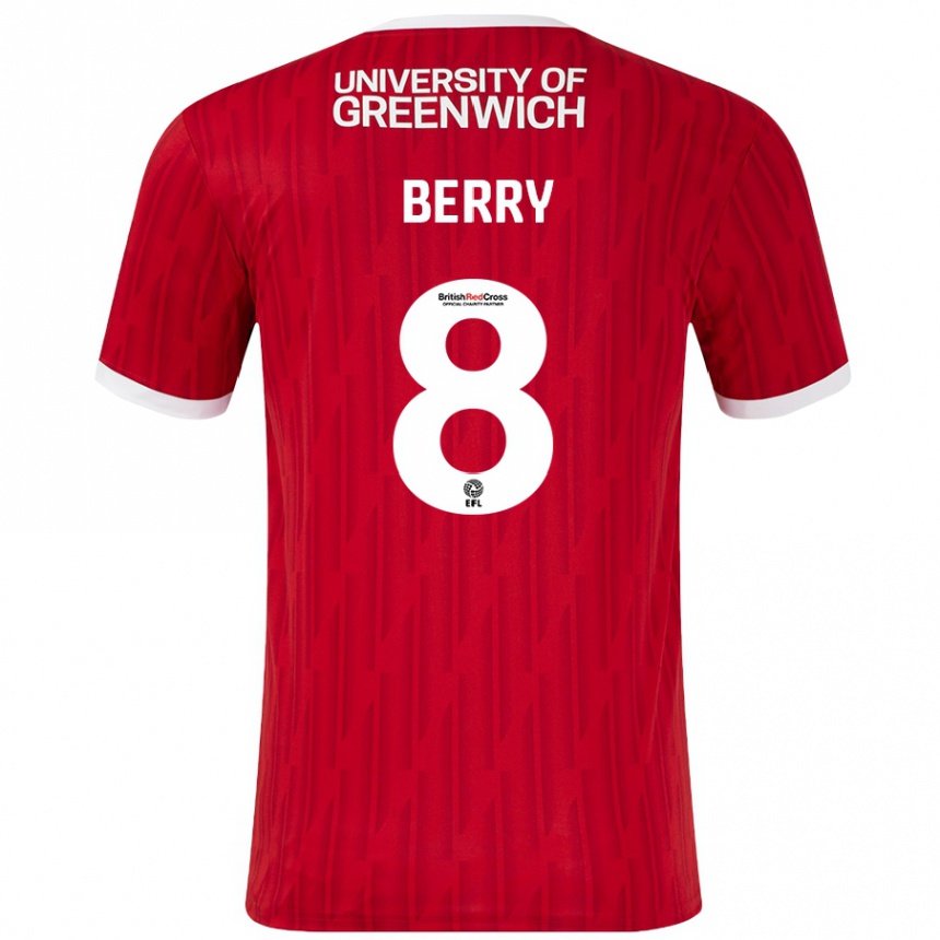 Kids Football Luke Berry #8 Red White Home Jersey 2024/25 T-Shirt Canada