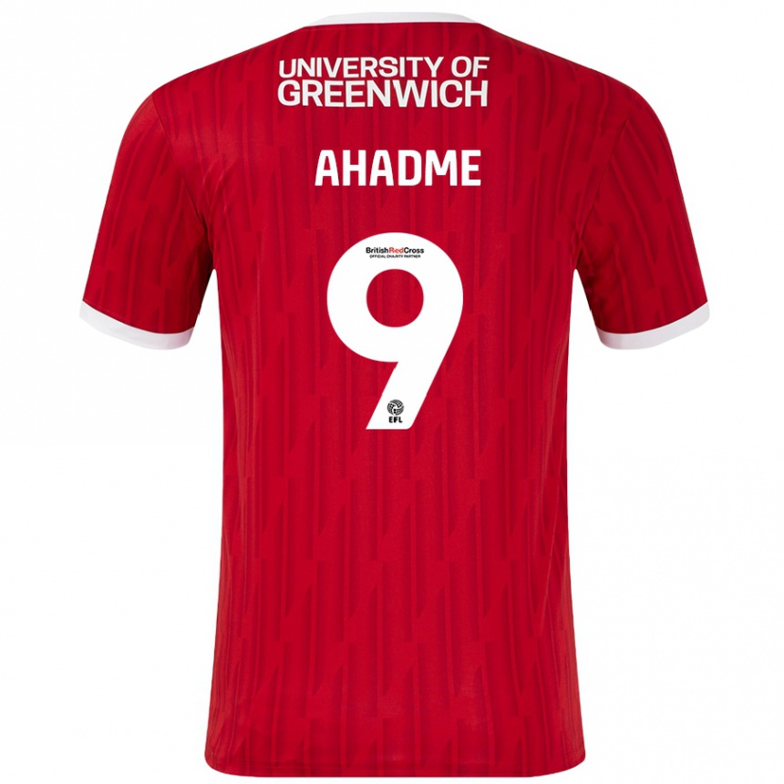 Kids Football Gassan Ahadme #9 Red White Home Jersey 2024/25 T-Shirt Canada