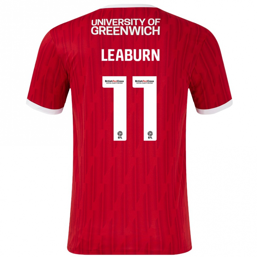 Kids Football Miles Leaburn #11 Red White Home Jersey 2024/25 T-Shirt Canada