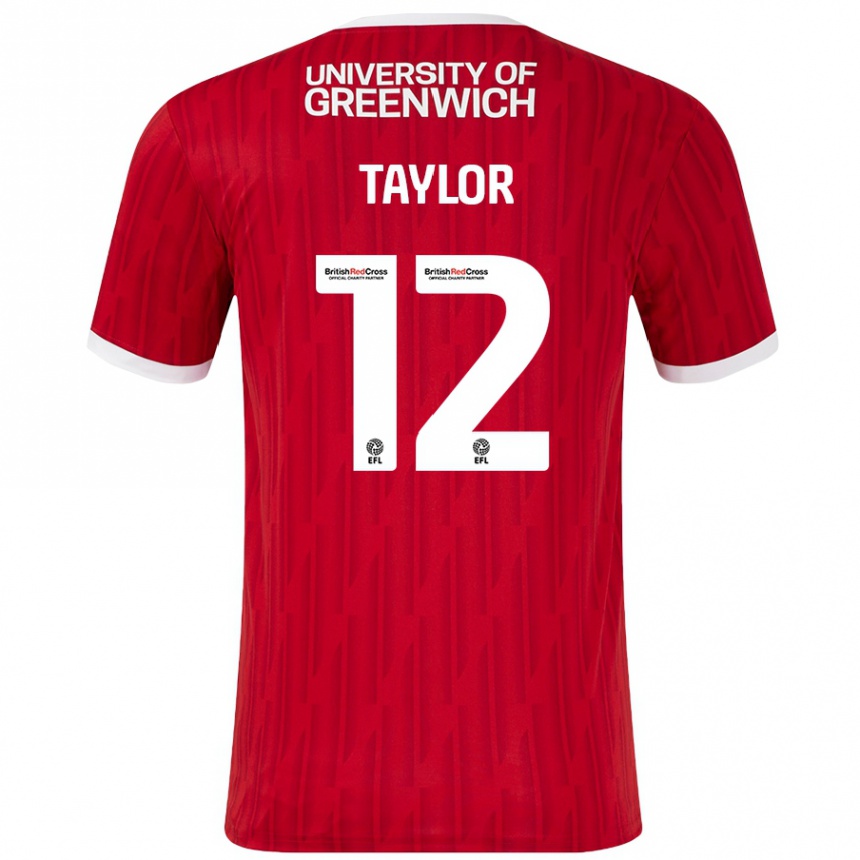 Kids Football Terry Taylor #12 Red White Home Jersey 2024/25 T-Shirt Canada