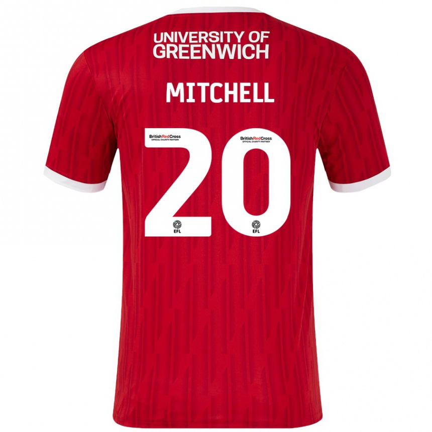 Kids Football Zach Mitchell #20 Red White Home Jersey 2024/25 T-Shirt Canada