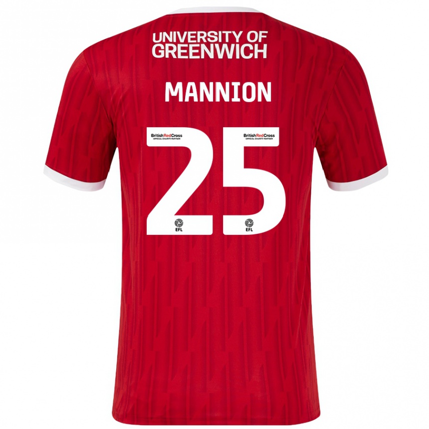 Kids Football Will Mannion #25 Red White Home Jersey 2024/25 T-Shirt Canada