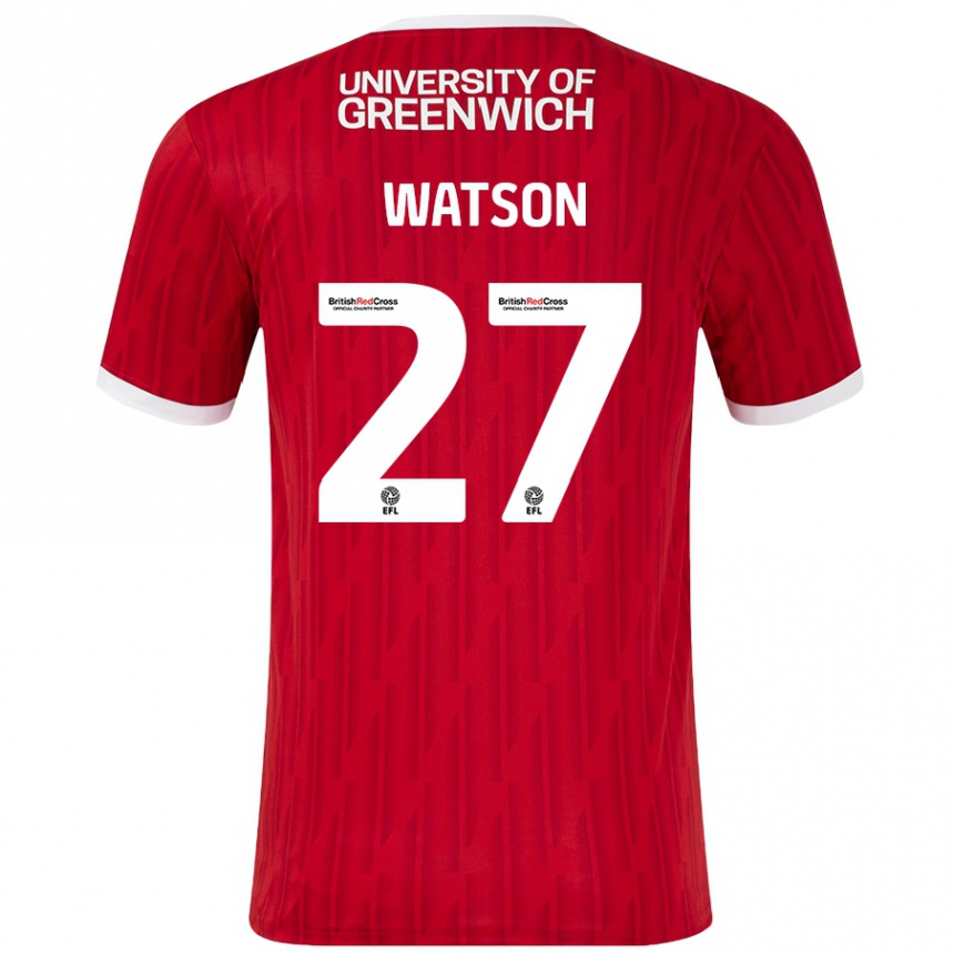 Kids Football Tennai Watson #27 Red White Home Jersey 2024/25 T-Shirt Canada