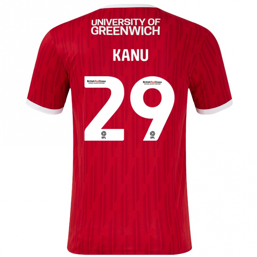 Kids Football Daniel Kanu #29 Red White Home Jersey 2024/25 T-Shirt Canada