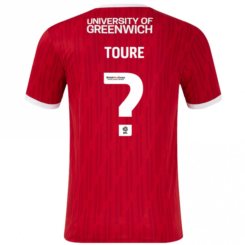 Kids Football Seydil Toure #0 Red White Home Jersey 2024/25 T-Shirt Canada