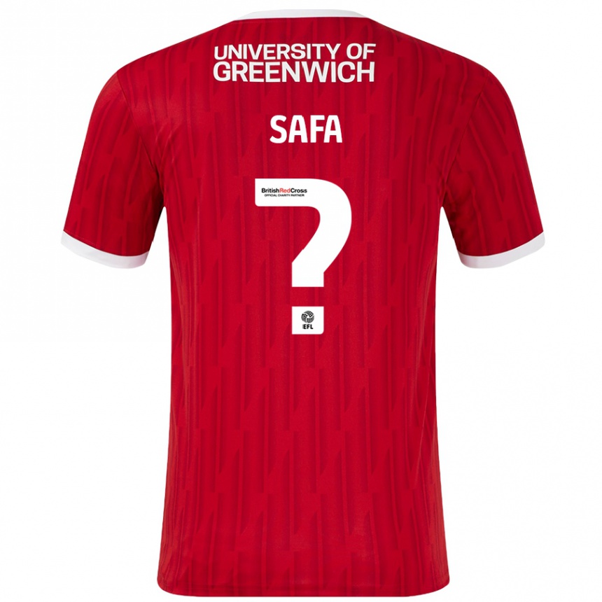 Kids Football Jacob Safa #0 Red White Home Jersey 2024/25 T-Shirt Canada