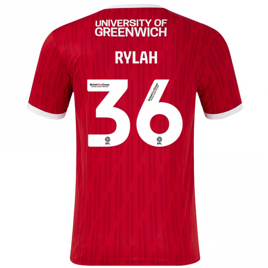 Kids Football Henry Rylah #36 Red White Home Jersey 2024/25 T-Shirt Canada