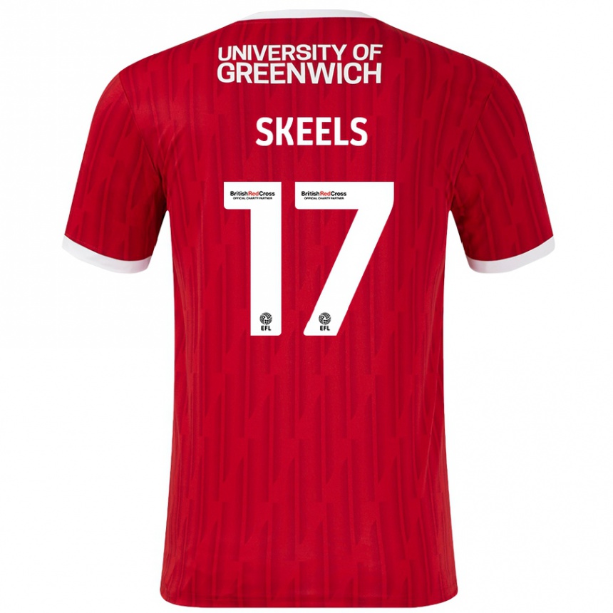 Kids Football Kiera Skeels #17 Red White Home Jersey 2024/25 T-Shirt Canada