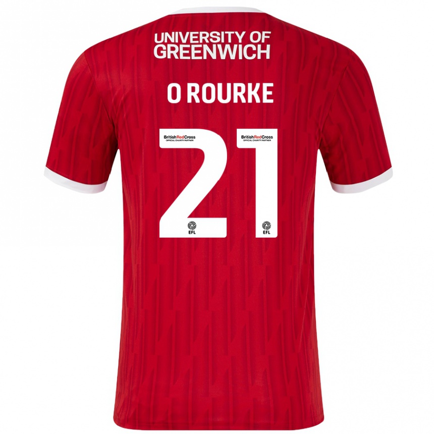 Kids Football Sophie O'rourke #21 Red White Home Jersey 2024/25 T-Shirt Canada