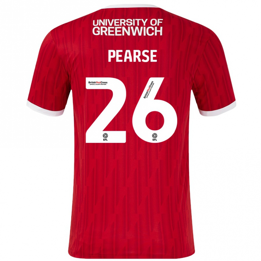 Kids Football Gracie Pearse #26 Red White Home Jersey 2024/25 T-Shirt Canada