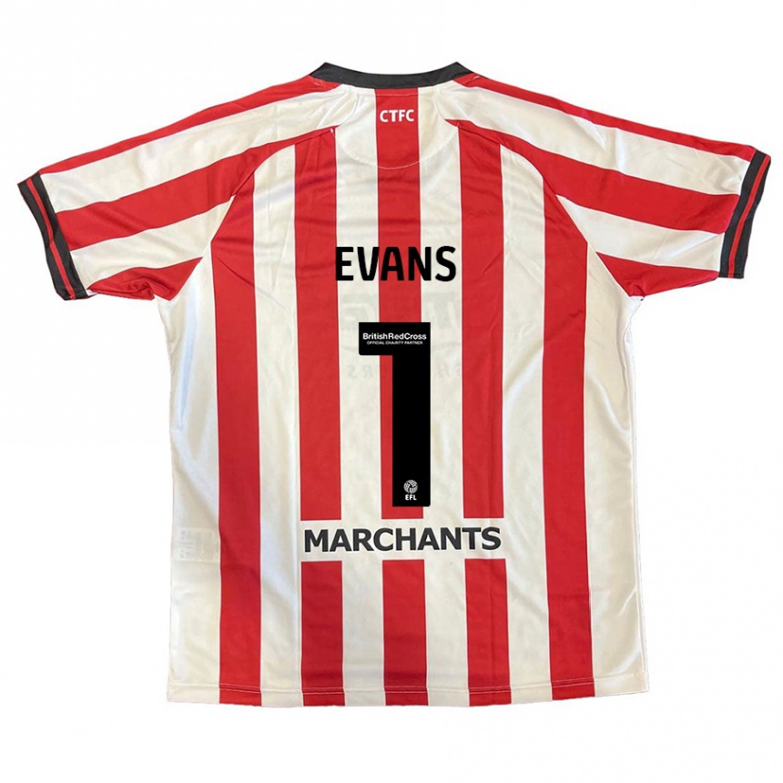 Enfant Football Maillot Owen Evans #1 Rouge Blanc Tenues Domicile 2024/25 Canada