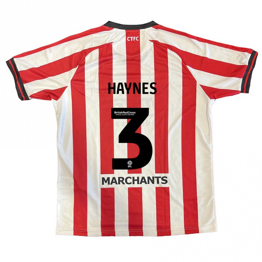 Kids Football Ryan Haynes #3 Red White Home Jersey 2024/25 T-Shirt Canada