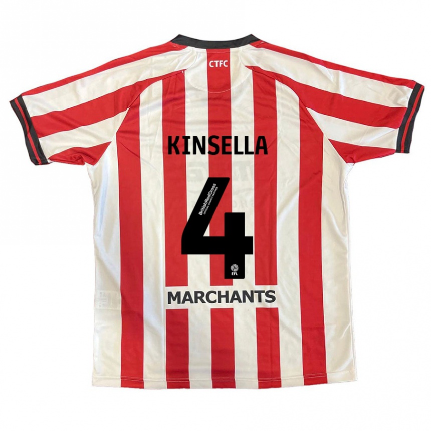 Enfant Football Maillot Liam Kinsella #4 Rouge Blanc Tenues Domicile 2024/25 Canada