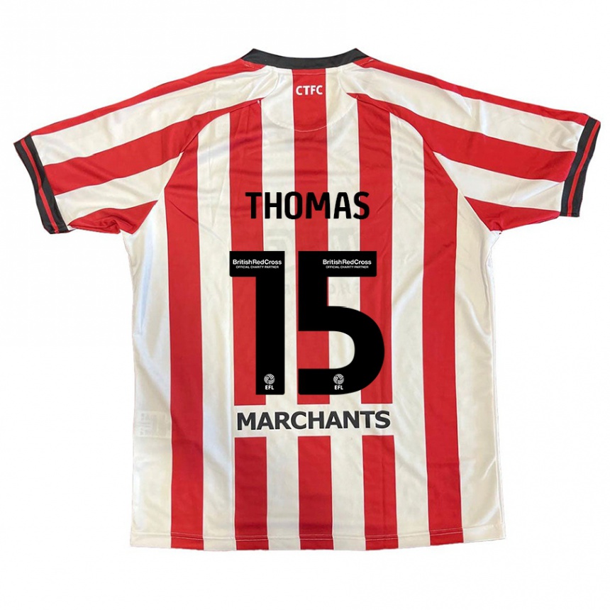 Enfant Football Maillot Jordan Thomas #15 Rouge Blanc Tenues Domicile 2024/25 Canada