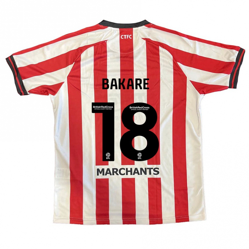 Enfant Football Maillot Ibrahim Bakare #18 Rouge Blanc Tenues Domicile 2024/25 Canada