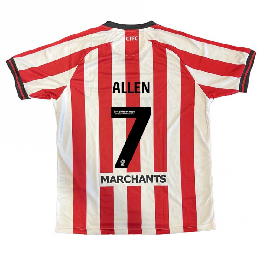 Enfant Football Maillot Emily Allen #7 Rouge Blanc Tenues Domicile 2024/25 Canada