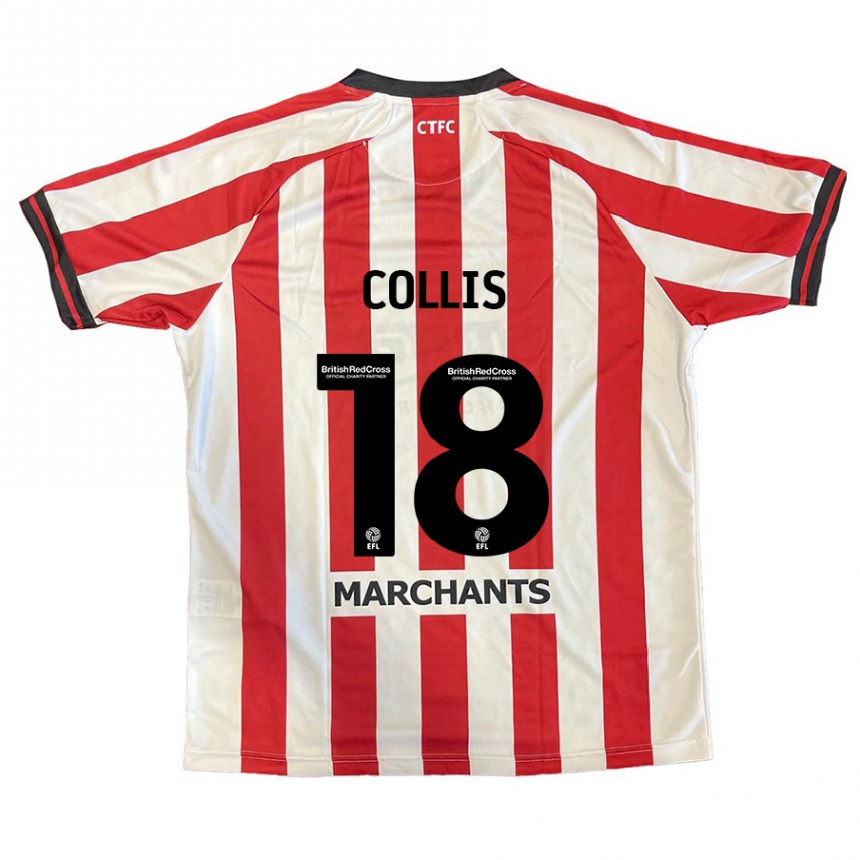 Enfant Football Maillot Maisy Collis #18 Rouge Blanc Tenues Domicile 2024/25 Canada