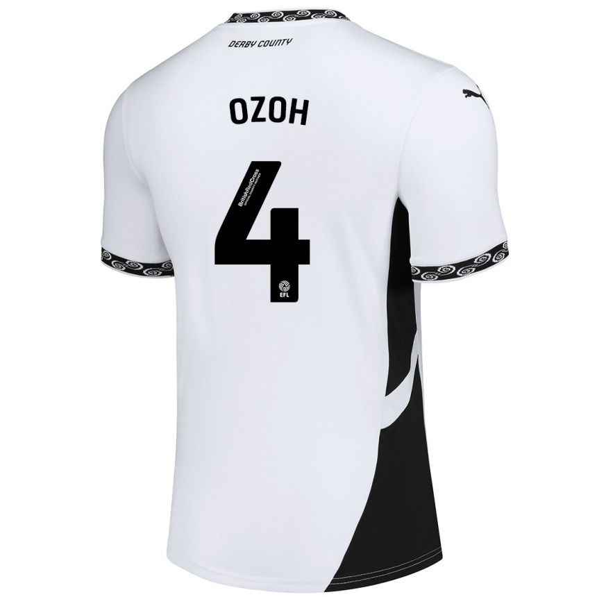 Enfant Football Maillot David Ozoh #4 Blanc Noir Tenues Domicile 2024/25 Canada