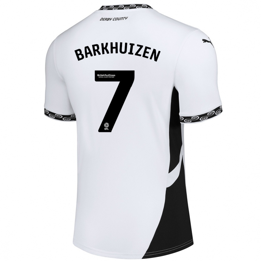 Enfant Football Maillot Tom Barkhuizen #7 Blanc Noir Tenues Domicile 2024/25 Canada