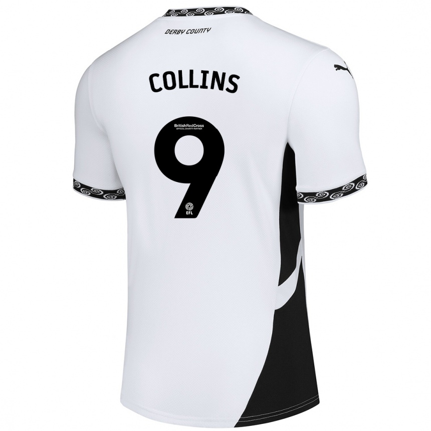 Enfant Football Maillot James Collins #9 Blanc Noir Tenues Domicile 2024/25 Canada