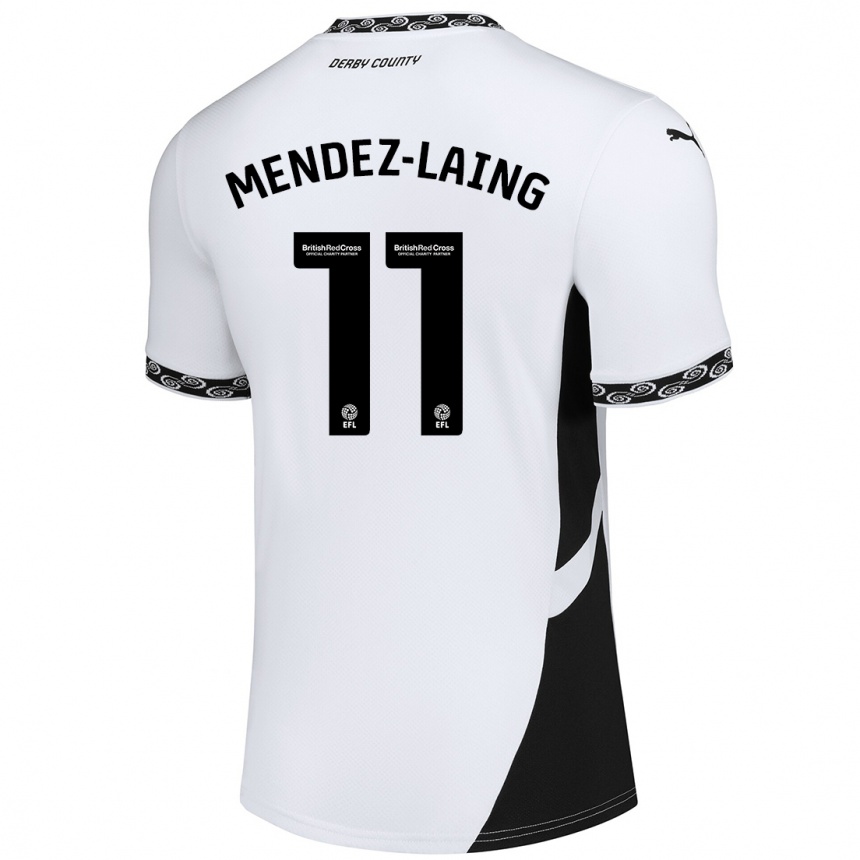 Enfant Football Maillot Nathaniel Méndez-Laing #11 Blanc Noir Tenues Domicile 2024/25 Canada