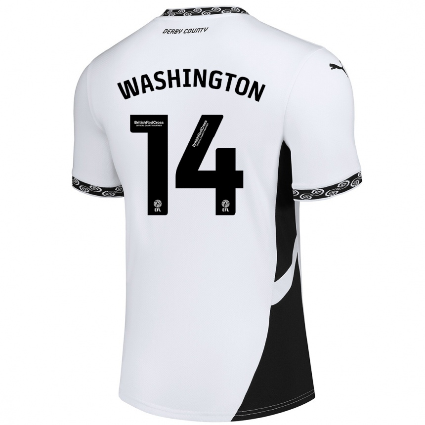 Enfant Football Maillot Conor Washington #14 Blanc Noir Tenues Domicile 2024/25 Canada