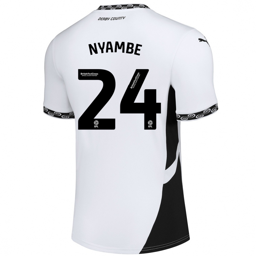 Enfant Football Maillot Ryan Nyambe #24 Blanc Noir Tenues Domicile 2024/25 Canada