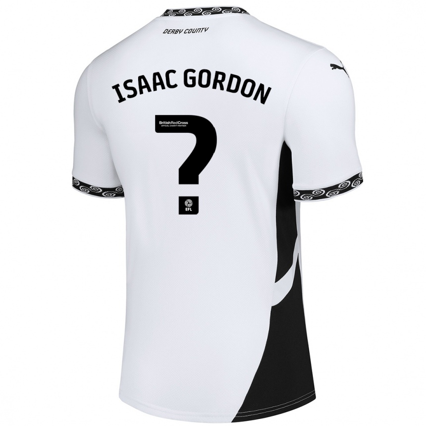 Enfant Football Maillot Isaac Gordon #0 Blanc Noir Tenues Domicile 2024/25 Canada