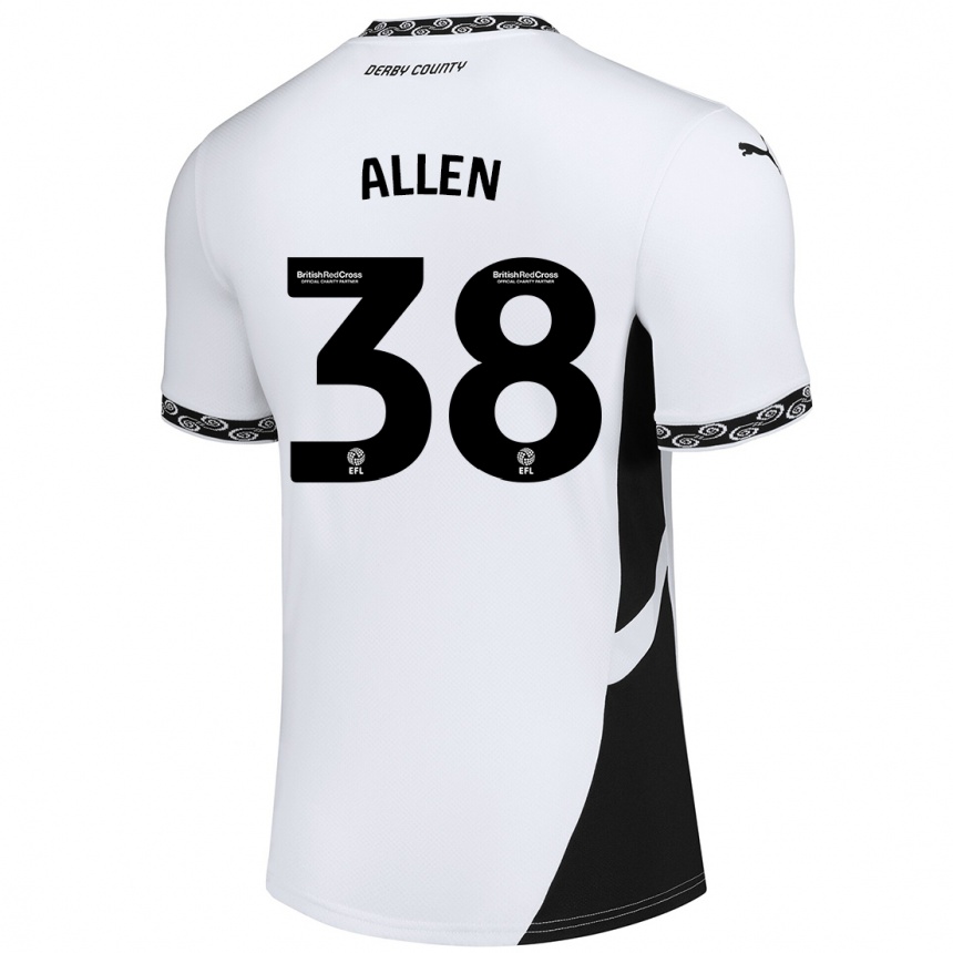 Kids Football Cruz Allen #38 White Black Home Jersey 2024/25 T-Shirt Canada