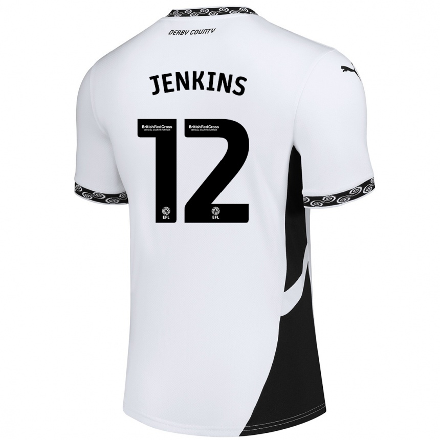 Enfant Football Maillot Camille Jenkins #12 Blanc Noir Tenues Domicile 2024/25 Canada