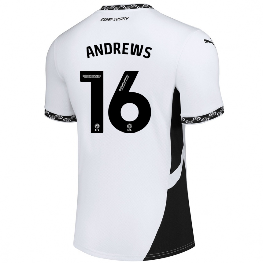 Enfant Football Maillot Marli Rhodes-Andrews #16 Blanc Noir Tenues Domicile 2024/25 Canada