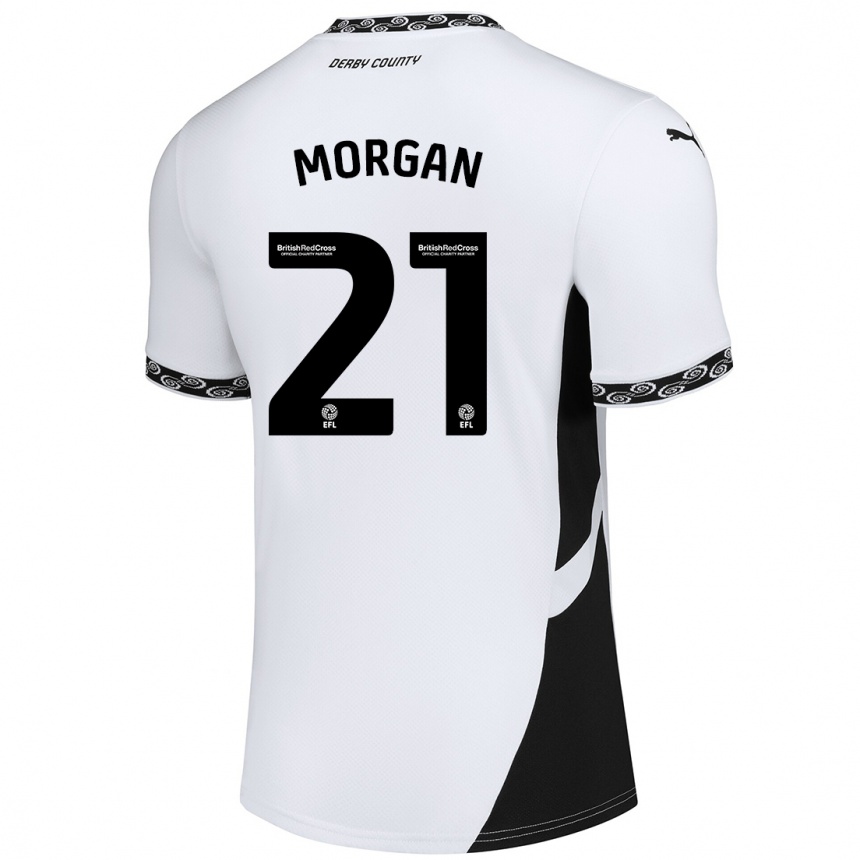 Enfant Football Maillot Sarah Morgan #21 Blanc Noir Tenues Domicile 2024/25 Canada