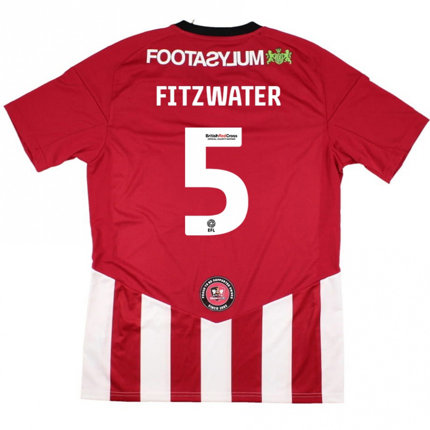 Kids Football Jack Fitzwater #5 Red White Home Jersey 2024/25 T-Shirt Canada