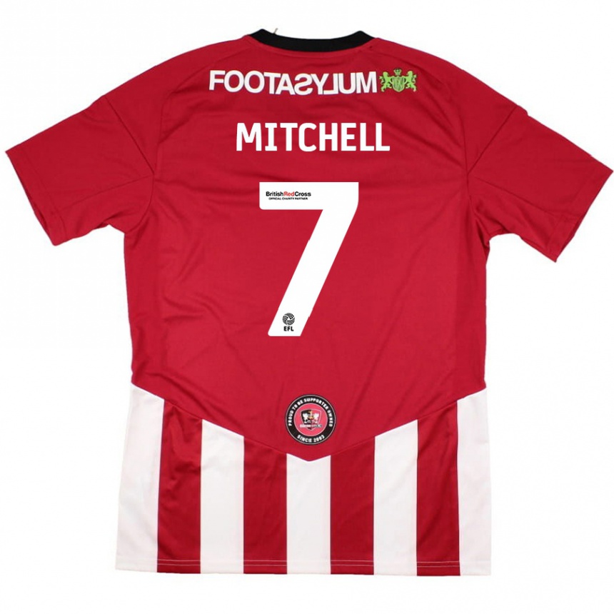 Kids Football Demetri Mitchell #7 Red White Home Jersey 2024/25 T-Shirt Canada