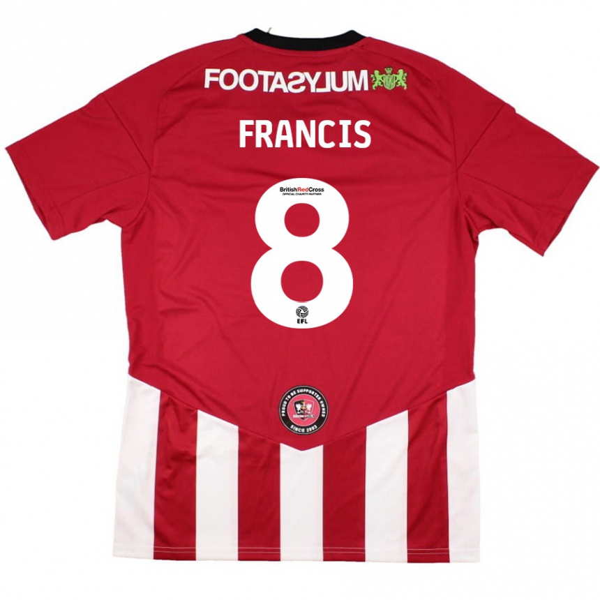 Kids Football Ed Francis #8 Red White Home Jersey 2024/25 T-Shirt Canada