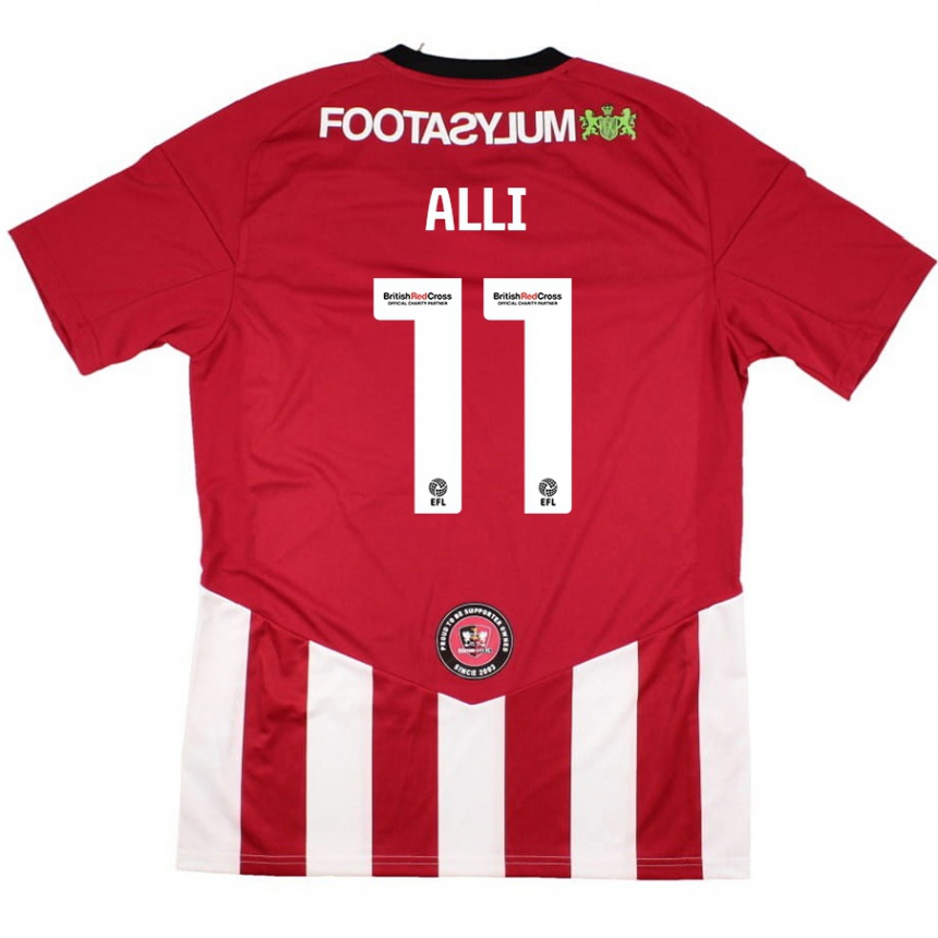 Kids Football Millenic Alli #11 Red White Home Jersey 2024/25 T-Shirt Canada