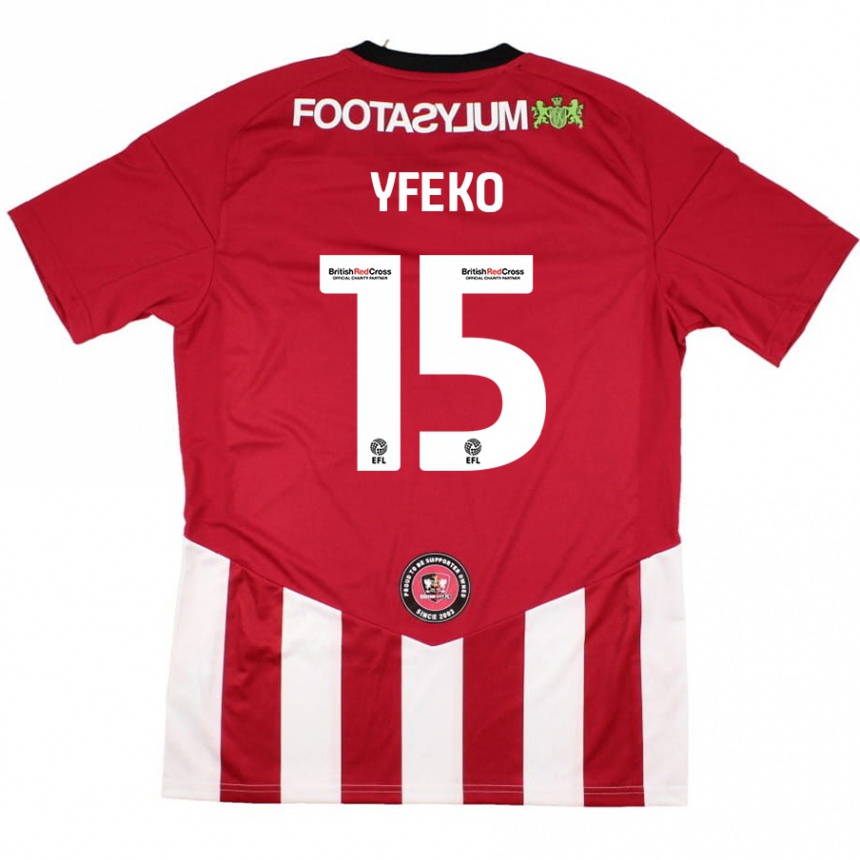 Enfant Football Maillot Johnly Yfeko #15 Rouge Blanc Tenues Domicile 2024/25 Canada