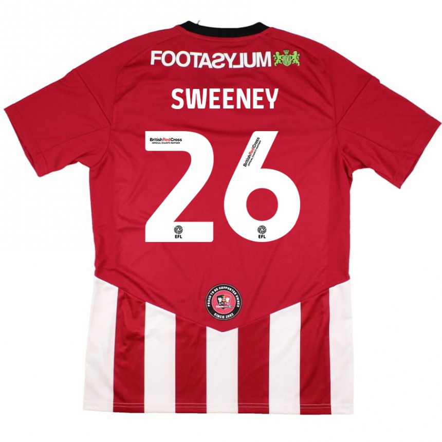 Kids Football Pierce Sweeney #26 Red White Home Jersey 2024/25 T-Shirt Canada