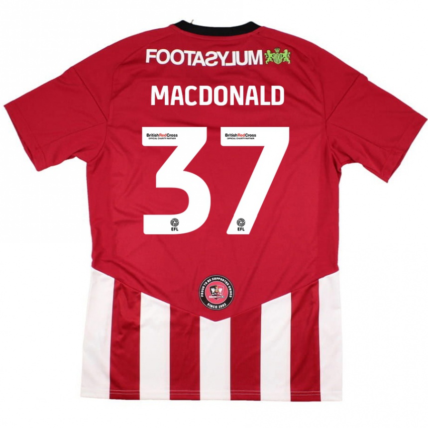 Kids Football Shaun Macdonald #37 Red White Home Jersey 2024/25 T-Shirt Canada