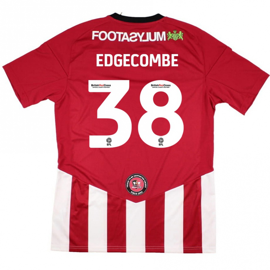 Kids Football Max Edgecombe #38 Red White Home Jersey 2024/25 T-Shirt Canada