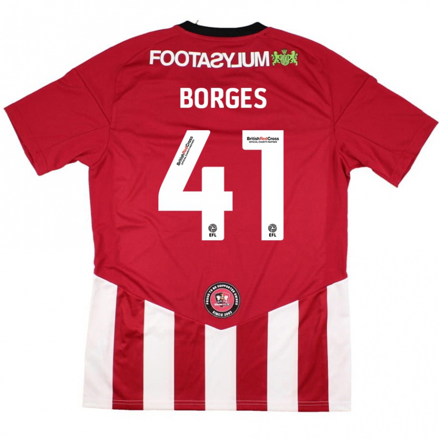 Kids Football Pedro Borges #41 Red White Home Jersey 2024/25 T-Shirt Canada